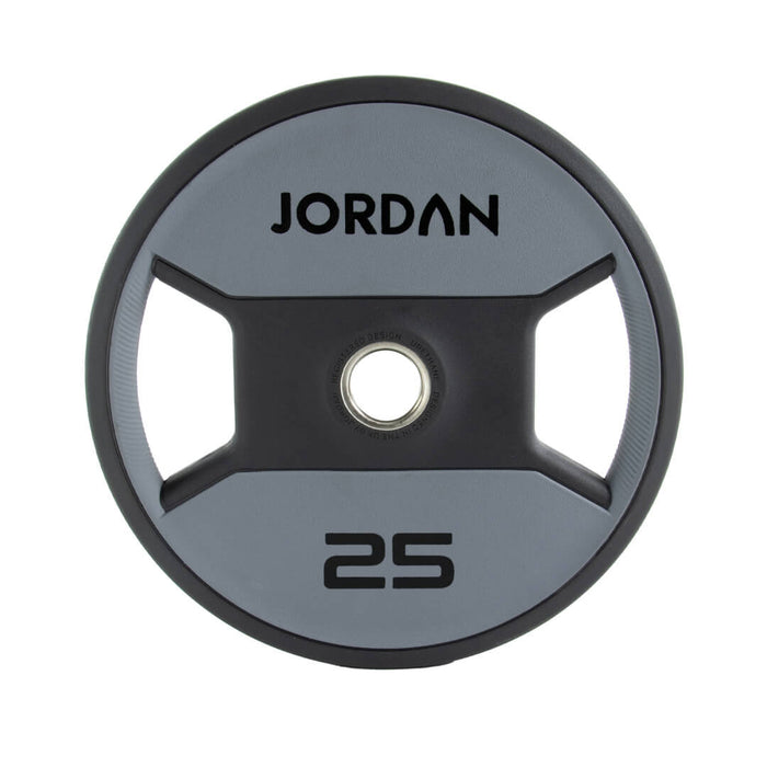 25kg Grey Urethane Dual Grip Olympic Plate with Jordan Branding