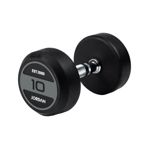 10kg Jordan Grey Rubber Dumbbells