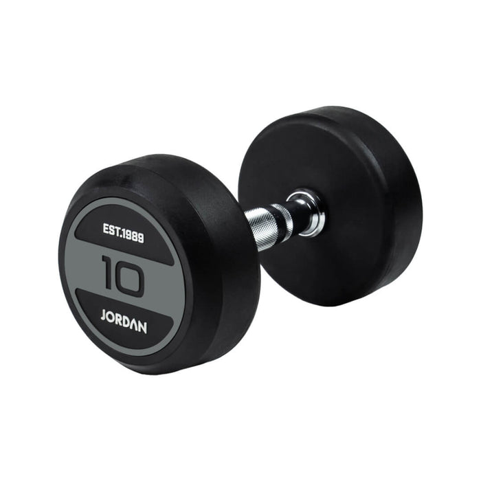 10kg Jordan Grey Rubber Dumbbells