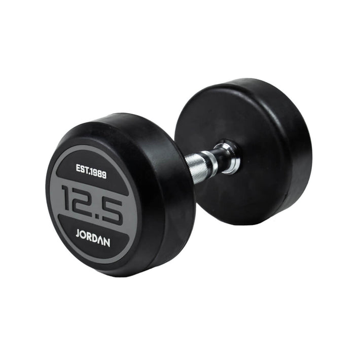 12.5kg Jordan Grey Rubber Dumbbells