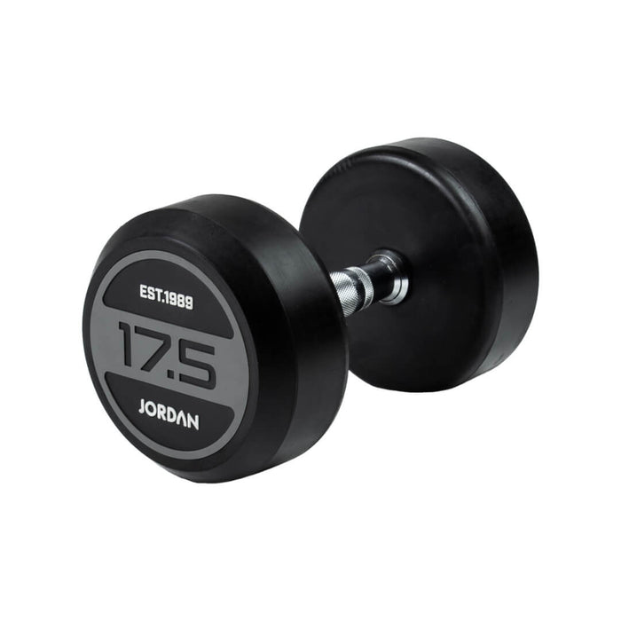 17.5kg Jordan Grey Rubber Dumbbells