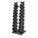Jordan grey vertical dumbbell rack with grey jordan dumbbells on the rack