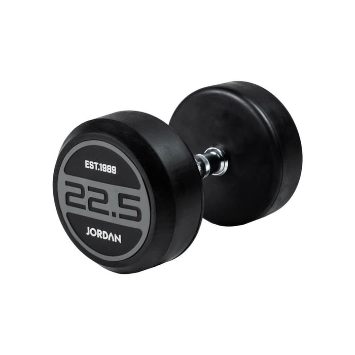 22.5kg Jordan Grey Rubber Dumbbells