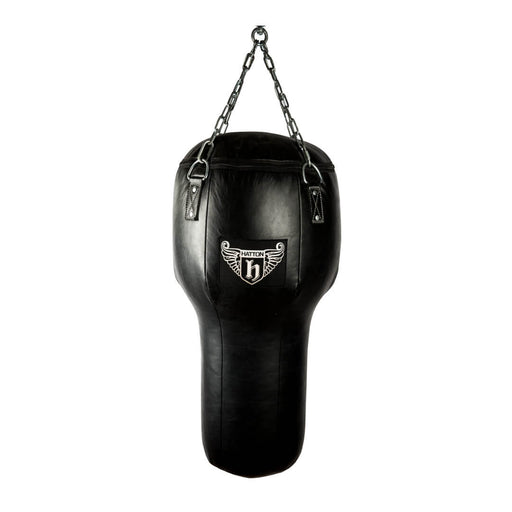 Hatton Boxing Uppercut Punching Bag in black with hatton branding