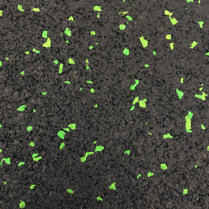Close up of the JORDAN ACTIV Gym Flooring with Coloured Fleck in green