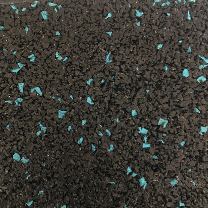 Close up of the 30mm JORDAN ACTIV Gym Flooring Tiles with coloured fleck in blue