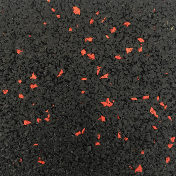 Close up of the 30mm JORDAN ACTIV Gym Flooring Tiles with coloured fleck in red