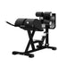 Angled side view of the jordan glute and hamstring machine in black