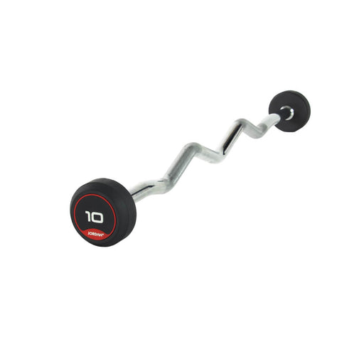 JORDAN Rubber Fixed Curl Barbells 10kg