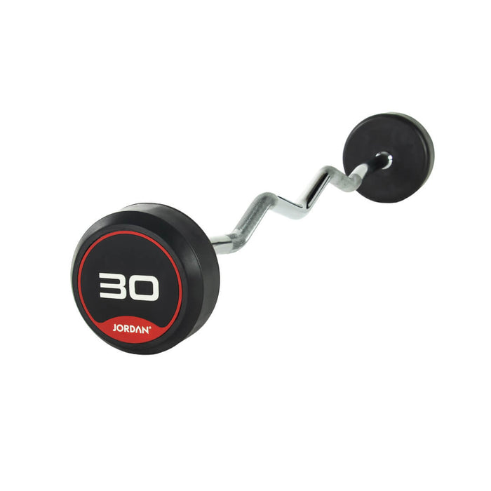 JORDAN Rubber Fixed Curl Barbells 30kg
