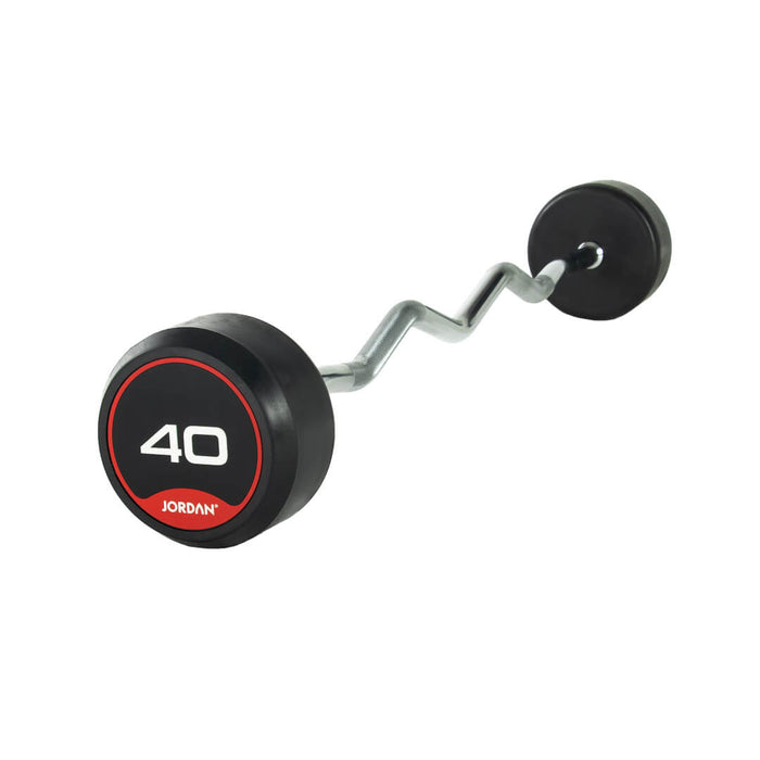 JORDAN Rubber Fixed Curl Barbells 40kg
