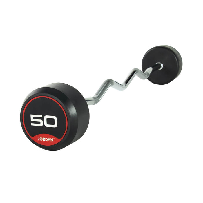 JORDAN Rubber Fixed Curl Barbells 50kg