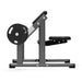 Side view of the jordan seated preacher curl bench in grey