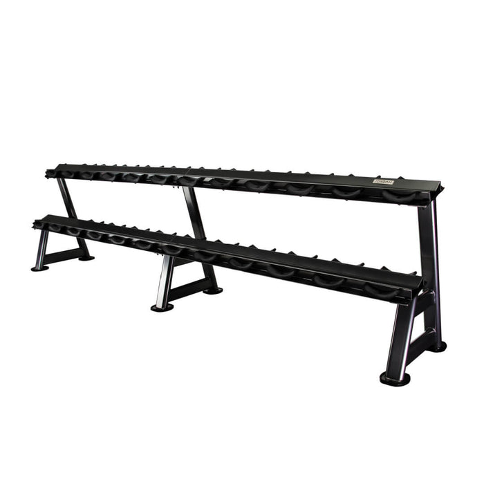 Black 12-Pair 2-Tier Dumbbell Rack