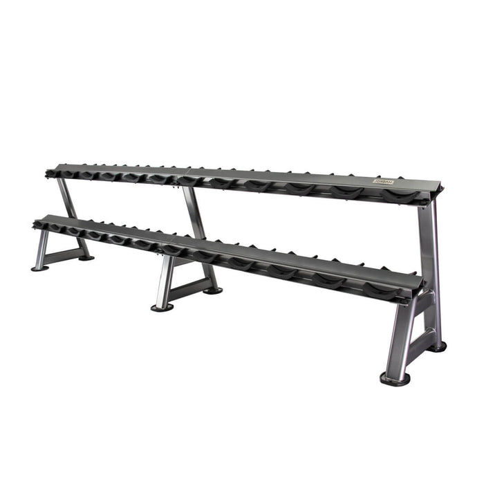 Grey 12-Pair 2-Tier Dumbbell Rack