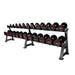 Grey 12-Pair 2-Tier Dumbbell Rack with Dumbbells