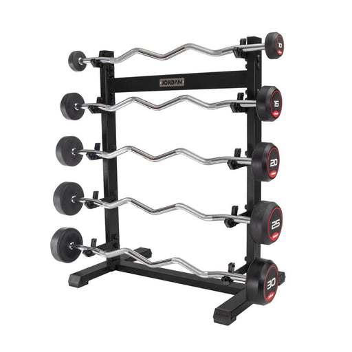 5 Bar Barbell Rack in Black with 5 Barbells