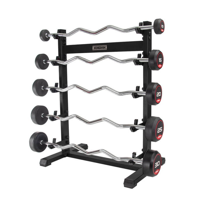 5 Bar Barbell Rack in Black with 5 Barbells