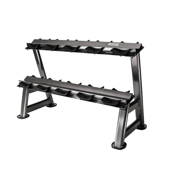 Grey 5-Pair, 2-Tier Dumbbell Rack