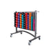 42 pairs of jordan hex neoprene studio dumbbells from 0.5kg-10kg with a grey rack