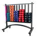 42 pairs of jordan hex neoprene studio dumbbells from 0.5kg-5kg with a grey rack