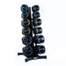 Jordan vertical studio barbell rack with 12 rubber sets 