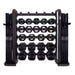 Jordan studio barbell rack with 30 rubber sets 
