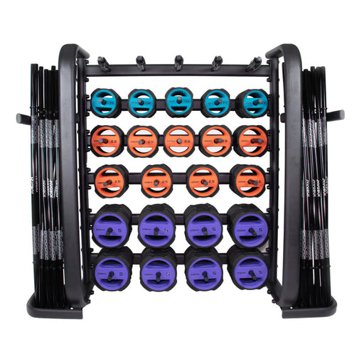 Jordan studio barbell rack with a set of 30 free weights