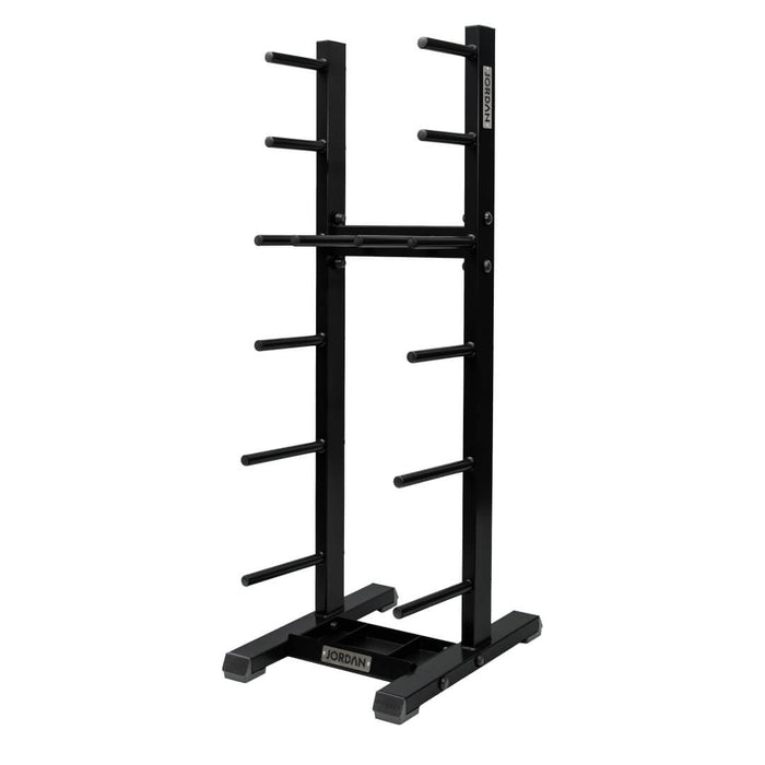 Jordan studio barbell rack that holds up to 12 sets in black