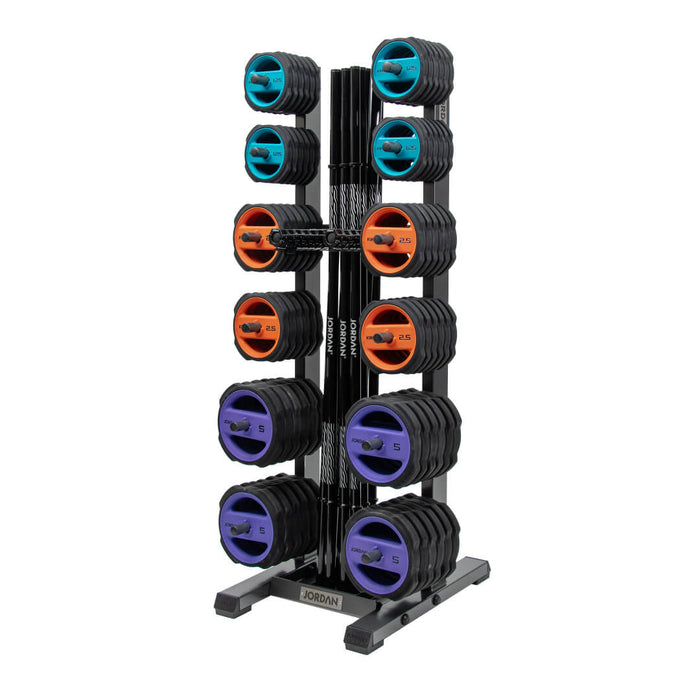 Jordan studio barbell rack that holds up to 12 sets in grey