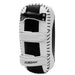 Back view of the jordan thai boxing pad in black and white with velcro straps