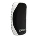 Front view of the jordan thai boxing pad in black and white 