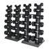 Jordan vertical dumbbell rack in grey filled with dumbbells
