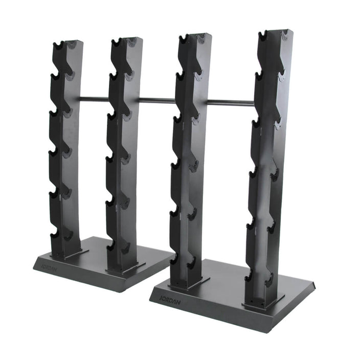 Empty jordan vertical dumbbell rack in grey