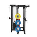 side view of the jordan j75 t rack with weight plates